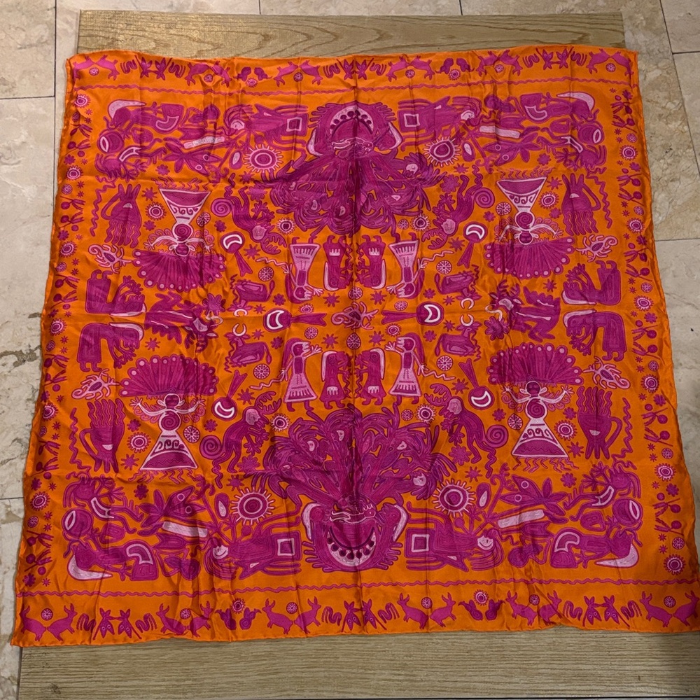 Elegant Pink and Orange Scarf